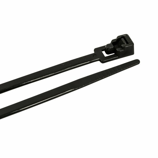 Forney Cable Ties, 8 in Black Releasable Standard Duty 62056